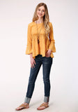 Roper Womens Long Sleeve Dip Dye Cotton Blouse - Roper