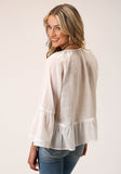 Roper Womens Long Sleeve Viscose Cotton Crepe Blouse - Roper