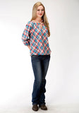Roper Womens Long Sleeve Western Shirt Five Star Collection Fall I Desert Sunrise Plaid - Roper