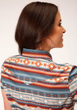 Roper Womens Long Sleeve Snap Sandstone Aztec Print Western Shirt - Roper