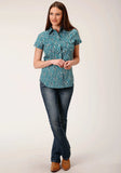 Roper Womens Long Sleeve Snap Upstream Paisley Western Shirt - Roper