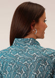 Roper Womens Long Sleeve Snap Upstream Paisley Western Shirt - Roper