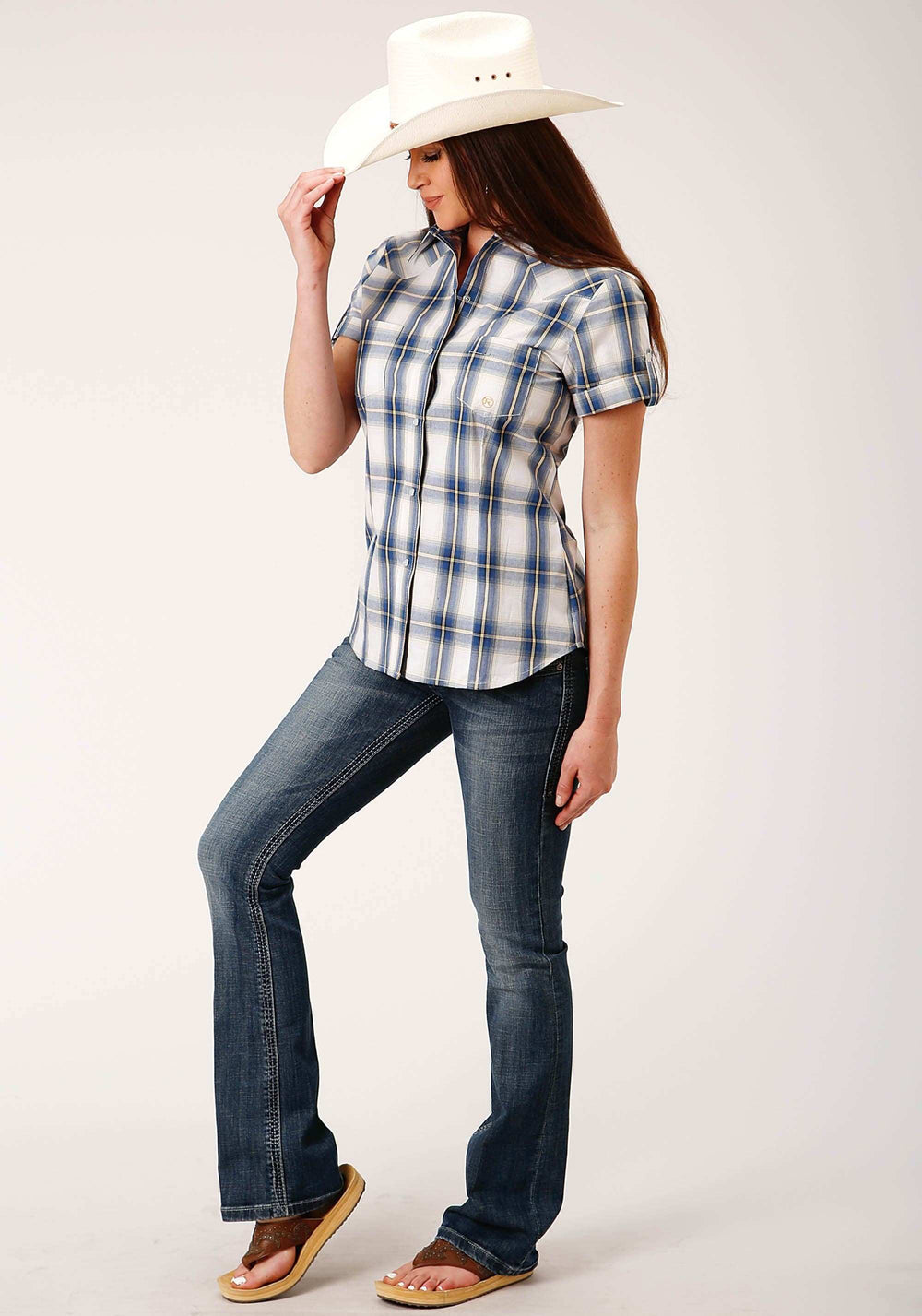 Roper Womens Long Sleeve Snap Denim Ombre Western Shirt - Roper - Flyclothing LLC