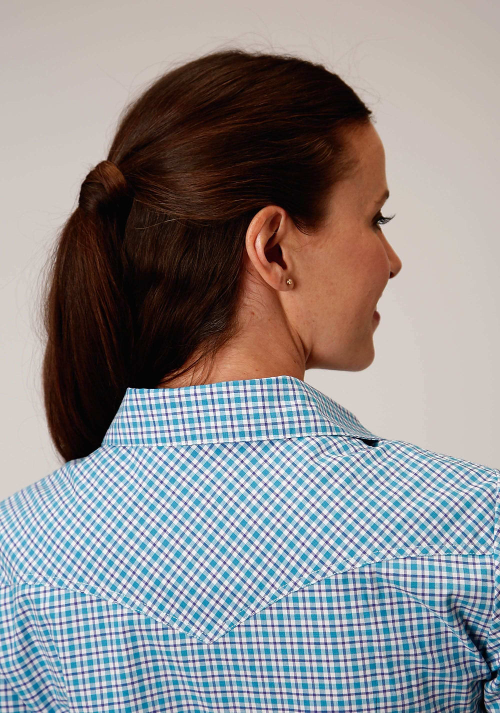 Roper Womens Long Sleeve Snap Stretch Check Western Shirt - Roper - Flyclothing LLC