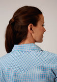 Roper Womens Long Sleeve Snap Stretch Check Western Shirt - Roper