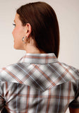 Roper Womens Short Sleeve Button Smokey Plaid Western Shirt - Roper