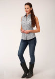 Roper Womens Sleeveless Snap Line Paisley Western Shirt - Roper