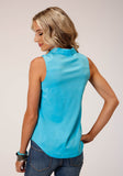 Roper Womens Sleeveless Poly Crepe Slvls Blouse - Roper