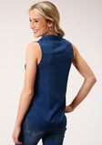Roper Womens Sleeveless Poly Crepe Slvls Blouse - Roper