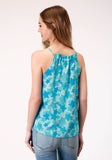 Roper Womens Sleeveless Star Printed Strappy Tank Blouse - Roper