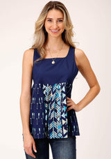 Roper Womens Sleeveless Solid Cotton Slvls Tank Blouse - Roper - Flyclothing LLC
