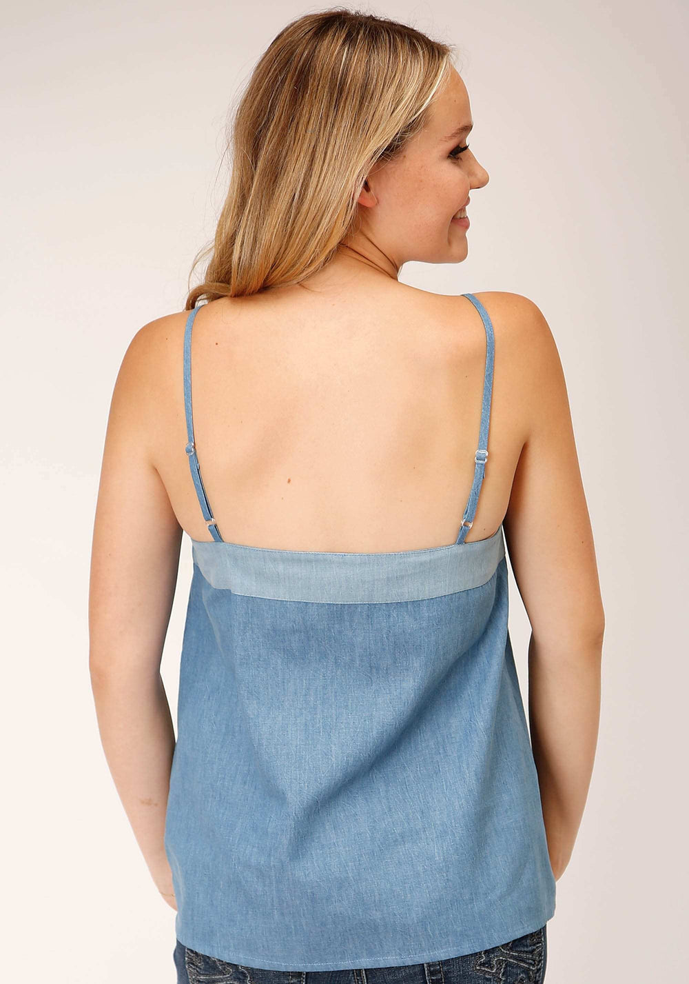 Roper Womens Sleeveless Cotton Denim Tank Top Blouse - Roper - Flyclothing LLC