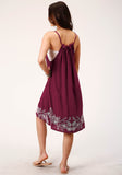 Roper Womens Sleeveless Wine Rayon Crepe Strappy Dress - Roper