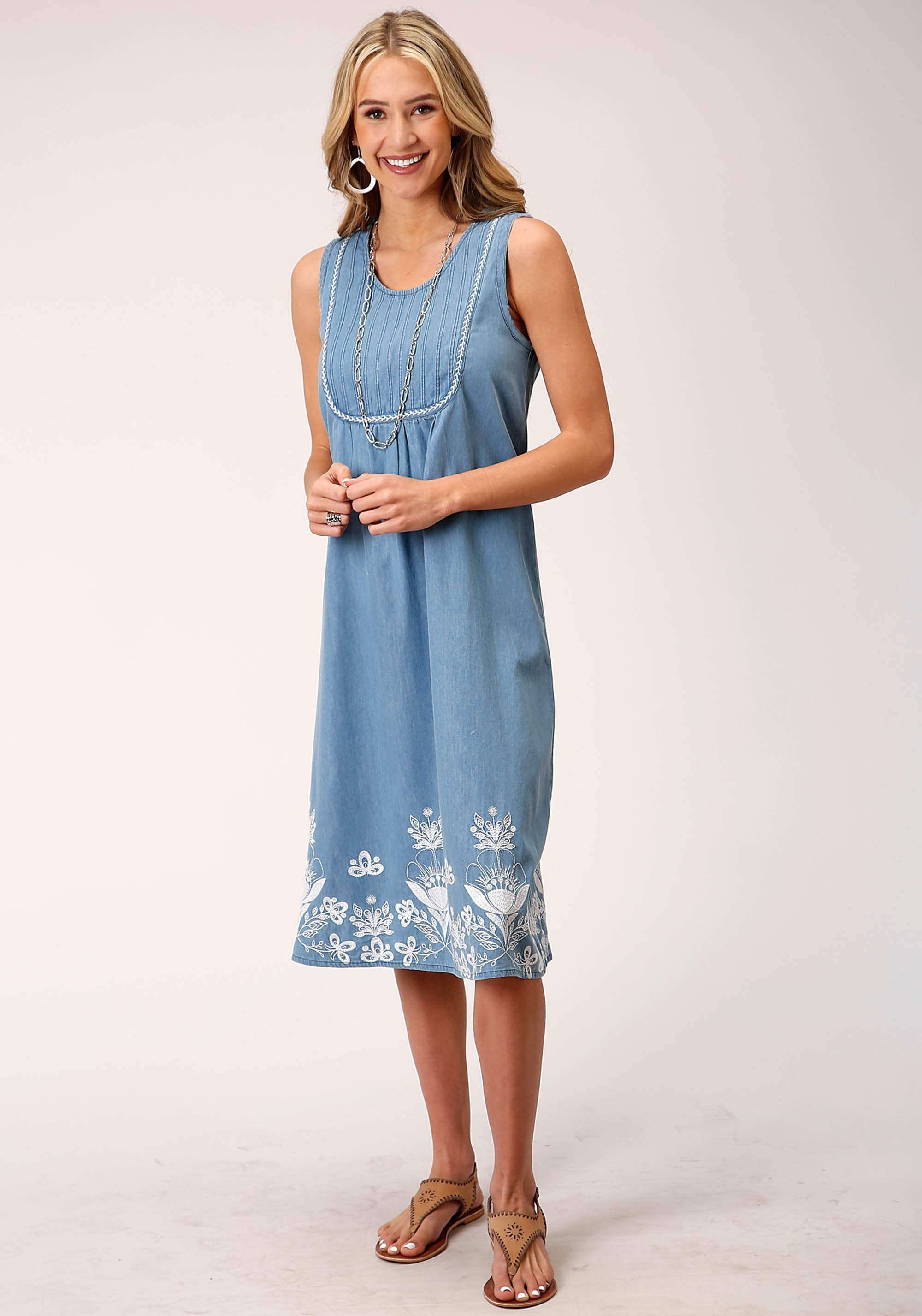 Roper Womens Sleeveless Denim Sleeveless Dress - Roper - Flyclothing LLC