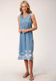 Roper Womens Sleeveless Denim Sleeveless Dress - Roper