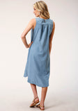 Roper Womens Sleeveless Denim Sleeveless Dress - Roper