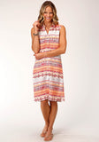 Roper Womens Sleeveless Aztec Print Rayon Dress - Roper