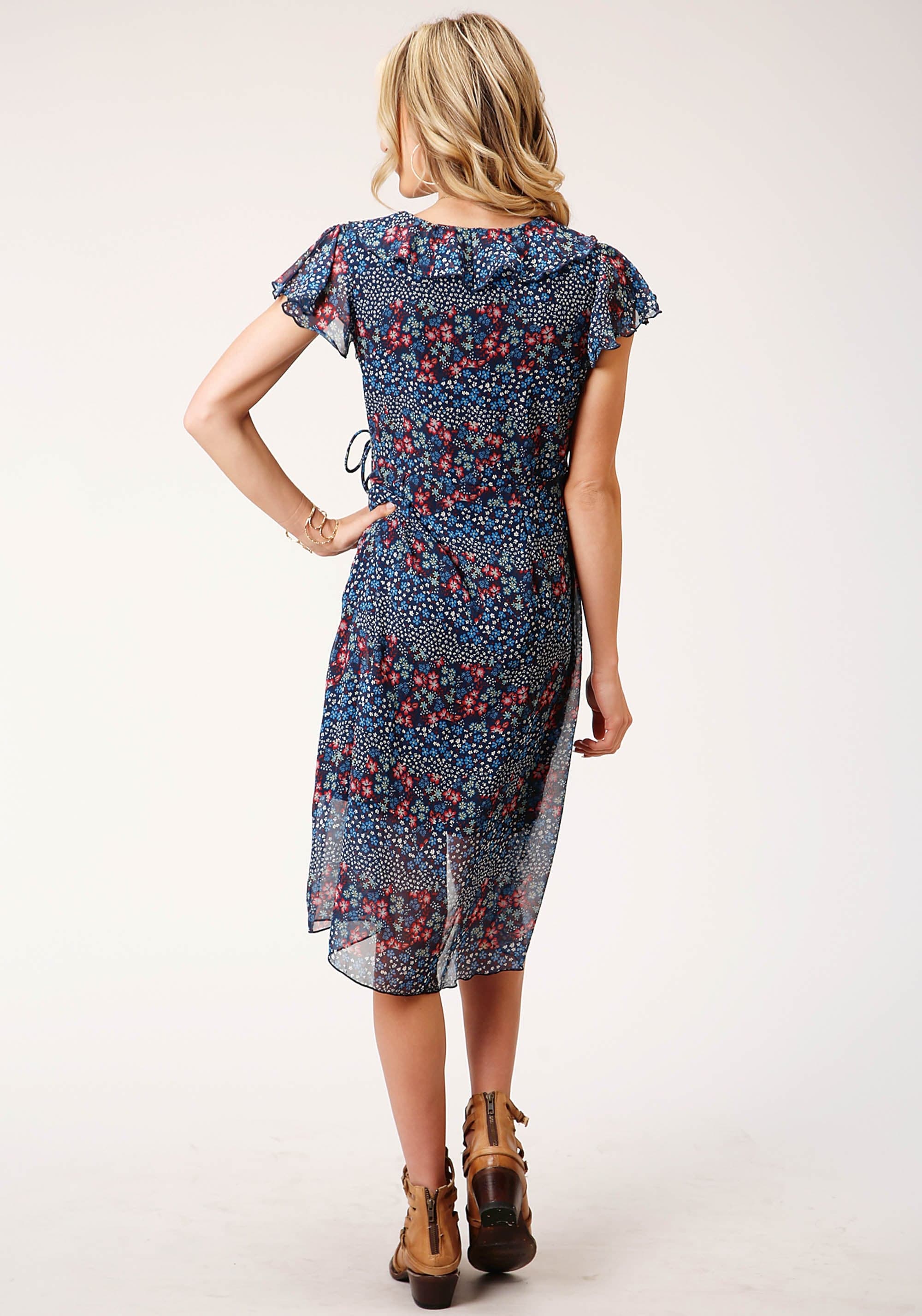 Roper Womens Sleeveless Ditzy Floral Print Polyester Dress - Roper