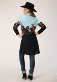 Roper Womens Long Sleeve Cowgirl Border Printed Rayon Dress - Roper