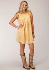 Roper Womens Sleeveless Double Cloth Cotton Gause Dress - Roper