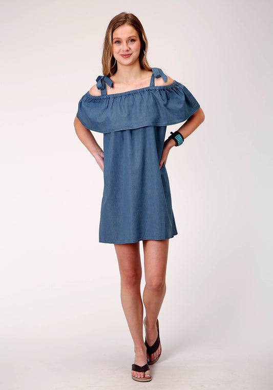 Roper Womens Sleeveless Wash Cotton Denim Sundress - Roper