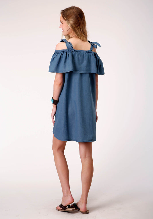 Roper Womens Sleeveless Wash Cotton Denim Sundress - Roper