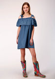 Roper Womens Sleeveless Wash Cotton Denim Sundress - Roper