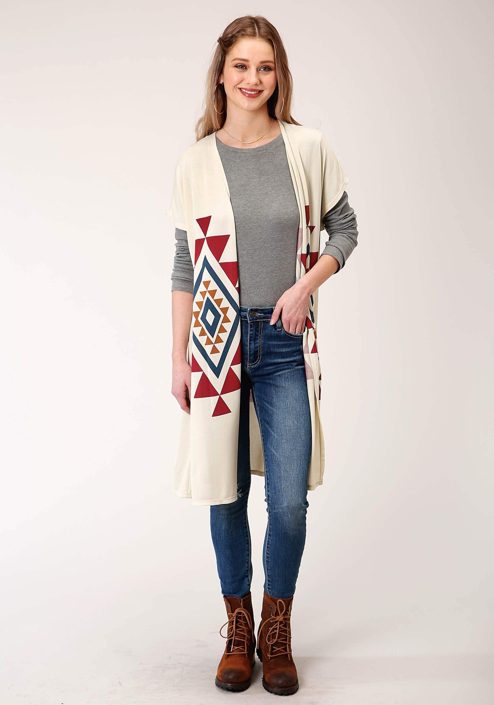 Roper Womens Knit Cream Cardigan Sweater - Roper - Flyclothing LLC