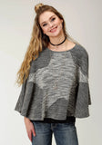 Roper Womens Grey Solid Knit Sweater Poncho - Roper