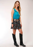 Roper Womens Black Cowgirl Print  Skirt - Roper
