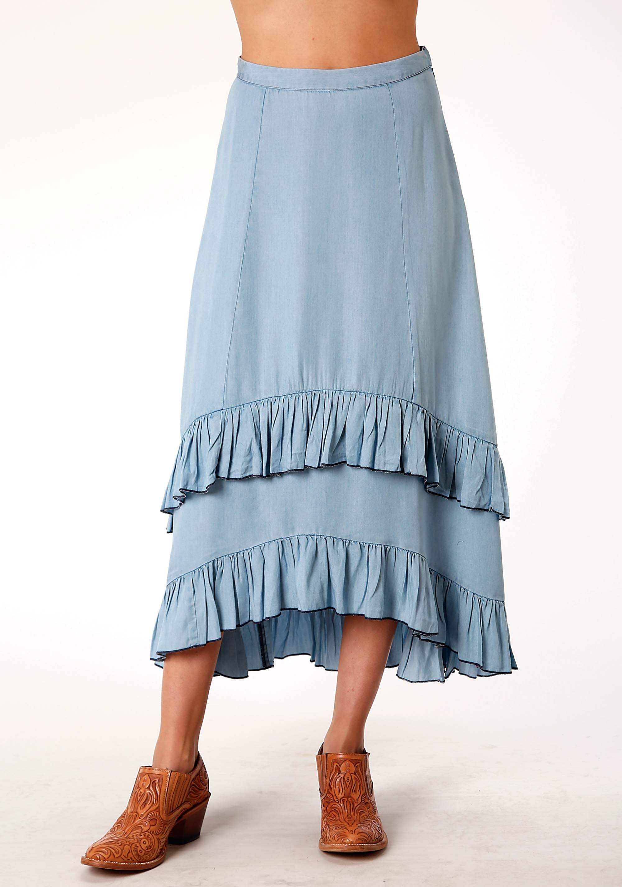 Roper Womens Hilow Tencel Denim Skirt - Roper - Flyclothing LLC