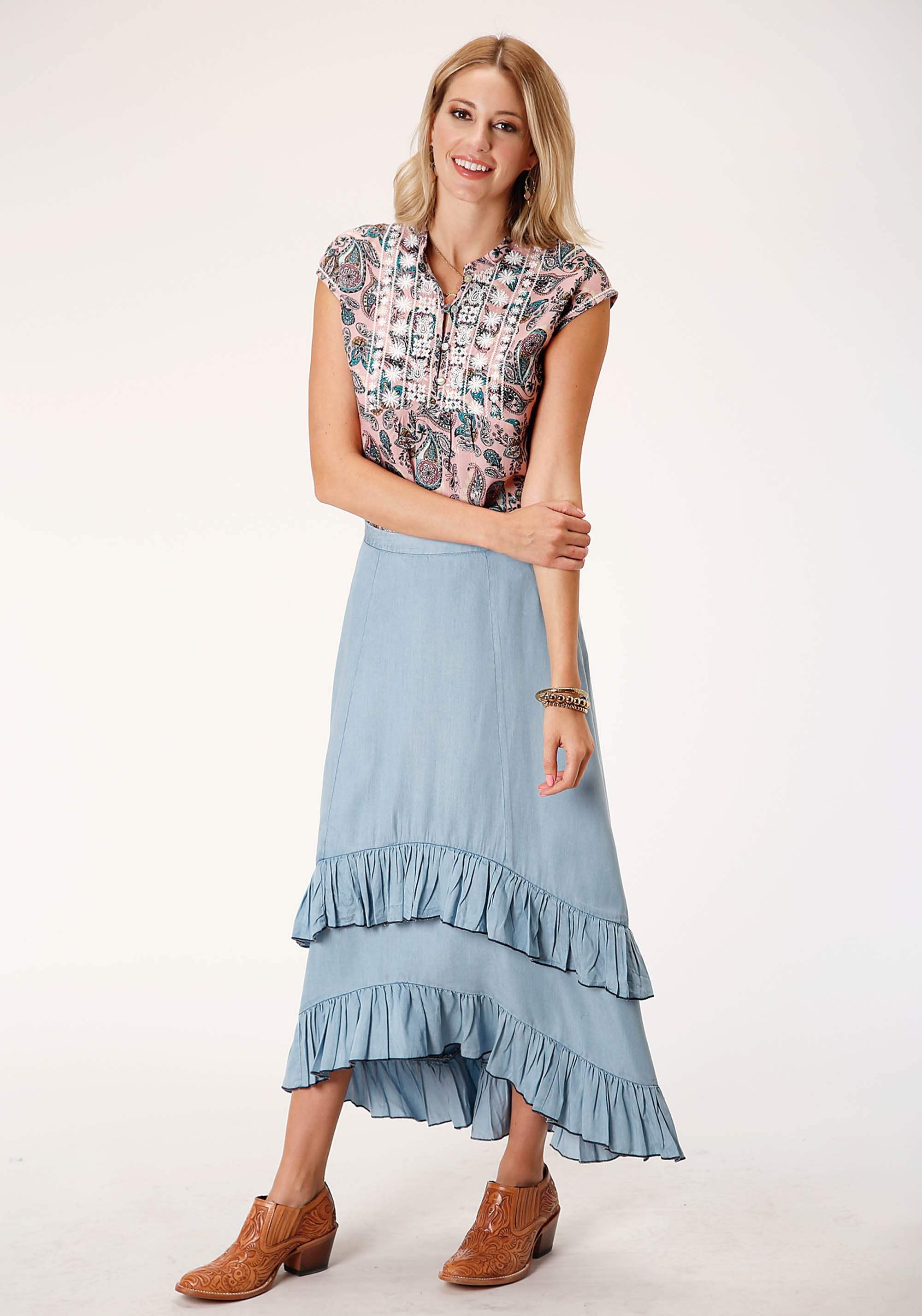 Roper Womens Hilow Tencel Denim Skirt - Roper - Flyclothing LLC