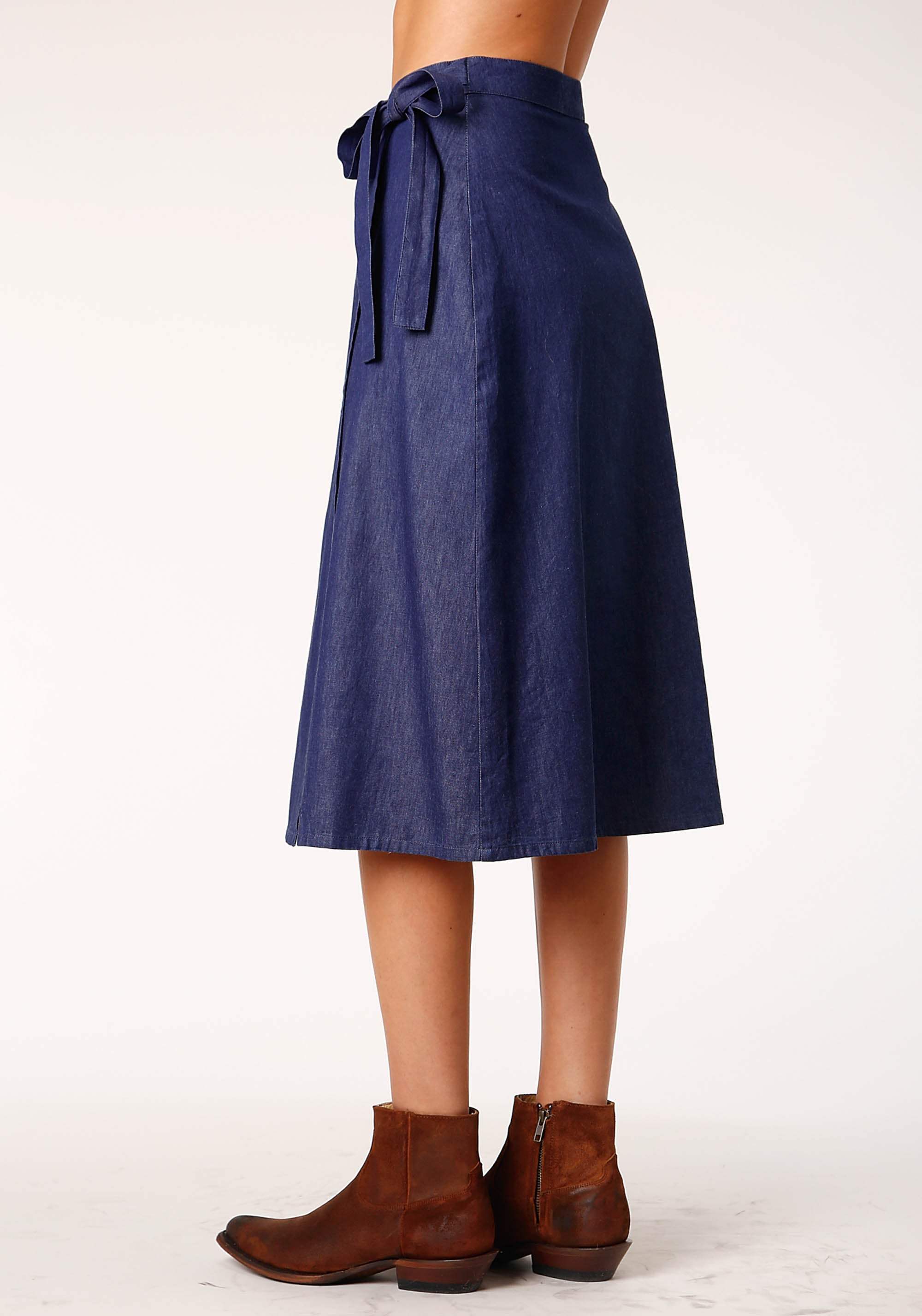 Roper Womens Indigo Denim Wrap Skirt - Roper - Flyclothing LLC