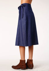 Roper Womens Indigo Denim Wrap Skirt - Roper