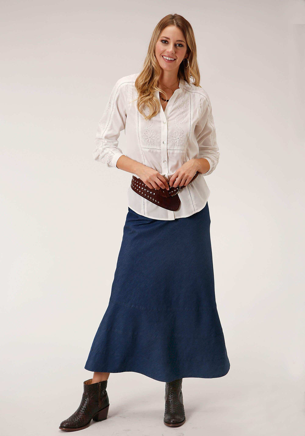 Roper Womens 5.5 Oz Denim Bias Cut Skirt - Roper - Flyclothing LLC
