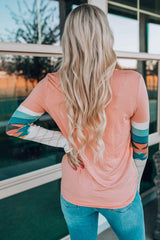 Geometric Round Neck Long Sleeve T-Shirt - Trendsi - Flyclothing LLC