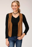Roper Womens Brown Poly Suede Vest - Roper
