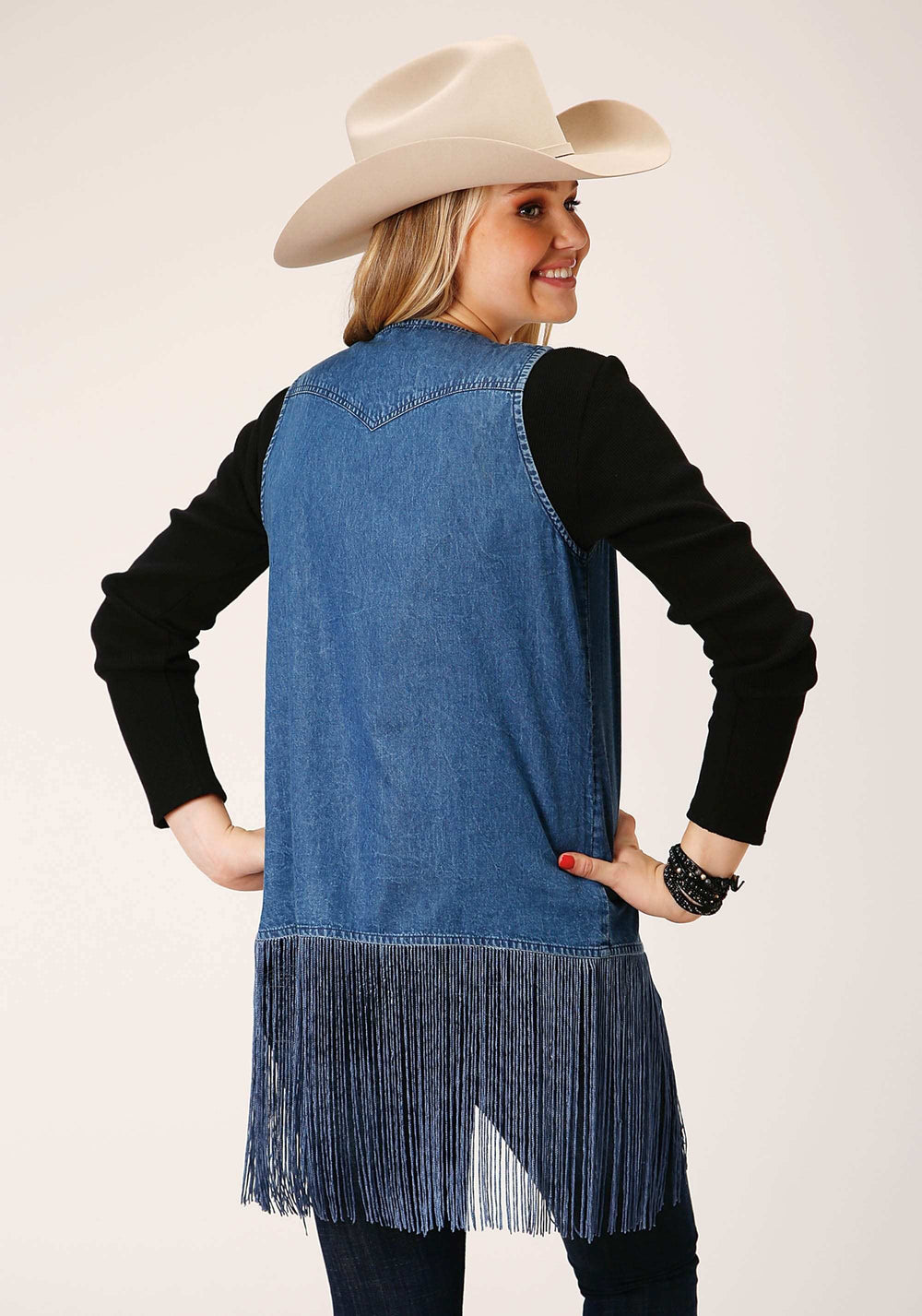 Roper WOMENS DENIM VEST ABOVE THE KNEE LENGTH - Roper - Flyclothing LLC
