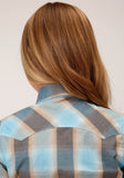 Roper Girls Long Sleeve Snap Beach Dobby Western Shirt - Roper