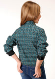 Roper Girls Long Sleeve Snap Diamond Aztec Print Western Shirt - Roper