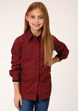 Roper Girls Long Sleeve Snap Tribal Geo Print Western Shirt - Roper