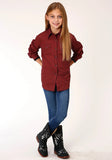 Roper Girls Long Sleeve Snap Tribal Geo Print Western Shirt - Roper
