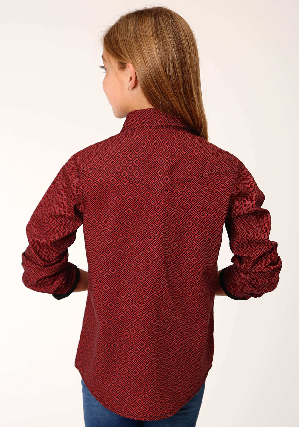 Roper Girls Long Sleeve Snap Tribal Geo Print Western Shirt - Roper - Flyclothing LLC