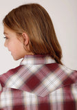 Roper Girls Long Sleeve Snap Red Ombre Western Shirt - Roper