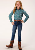 Roper Girls Long Sleeve Button Upstream Paisley Western Shirt - Roper