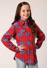 Roper Girls Long Sleeve Button Unlined Flannel Western Shirt - Roper - Flyclothing LLC