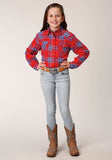 Roper Girls Long Sleeve Button Unlined Flannel Western Shirt - Roper