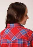Roper Girls Long Sleeve Button Unlined Flannel Western Shirt - Roper
