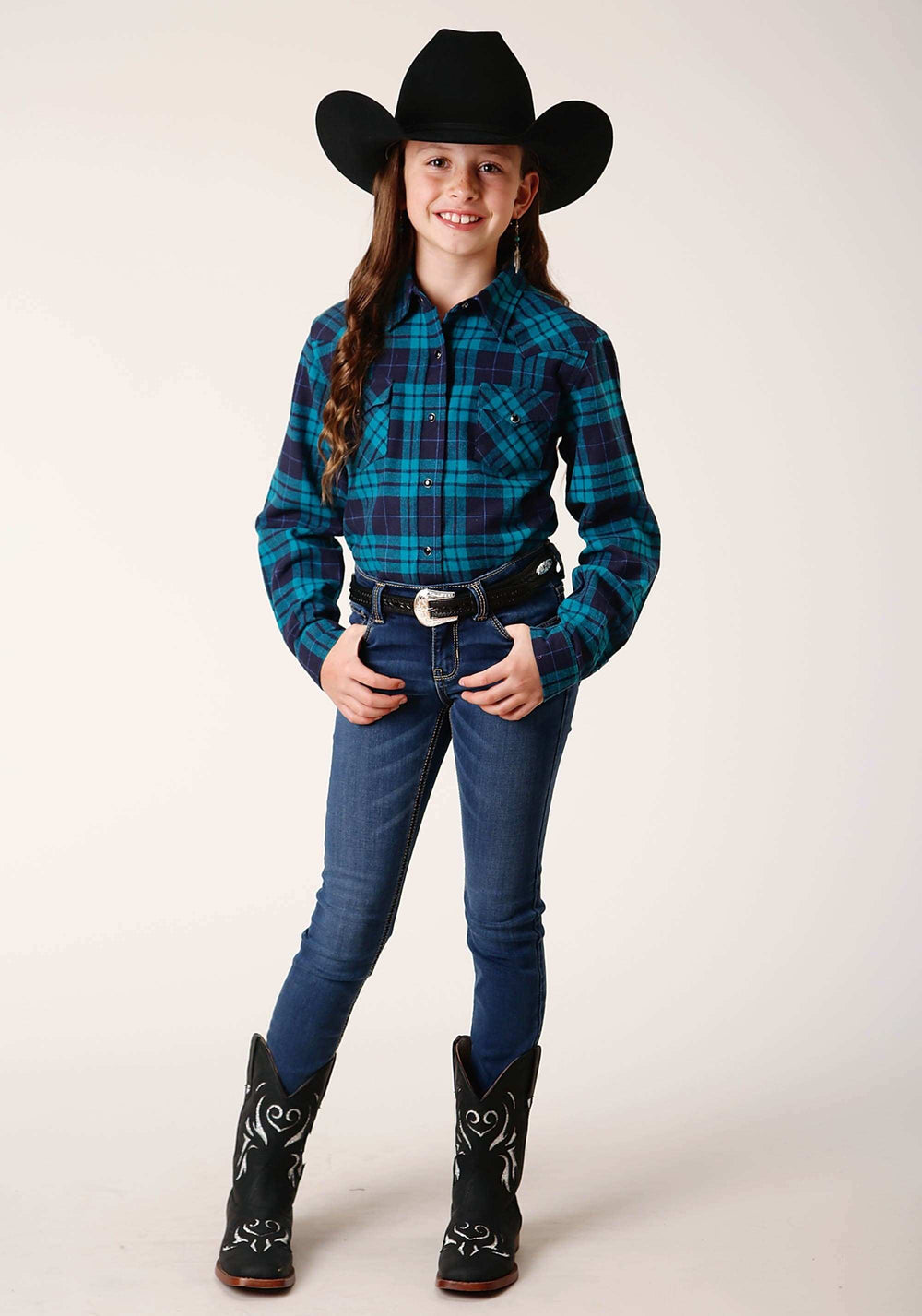 Roper Girls Long Sleeve Button Unlined Flannel Western Shirt - Roper - Flyclothing LLC
