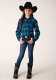 Roper Girls Long Sleeve Button Unlined Flannel Western Shirt - Roper